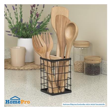 ที่ใส่อุปกรณ์ในครัวเหลี่ยม 1 ช่อง KECH WOOD สีดำ_4