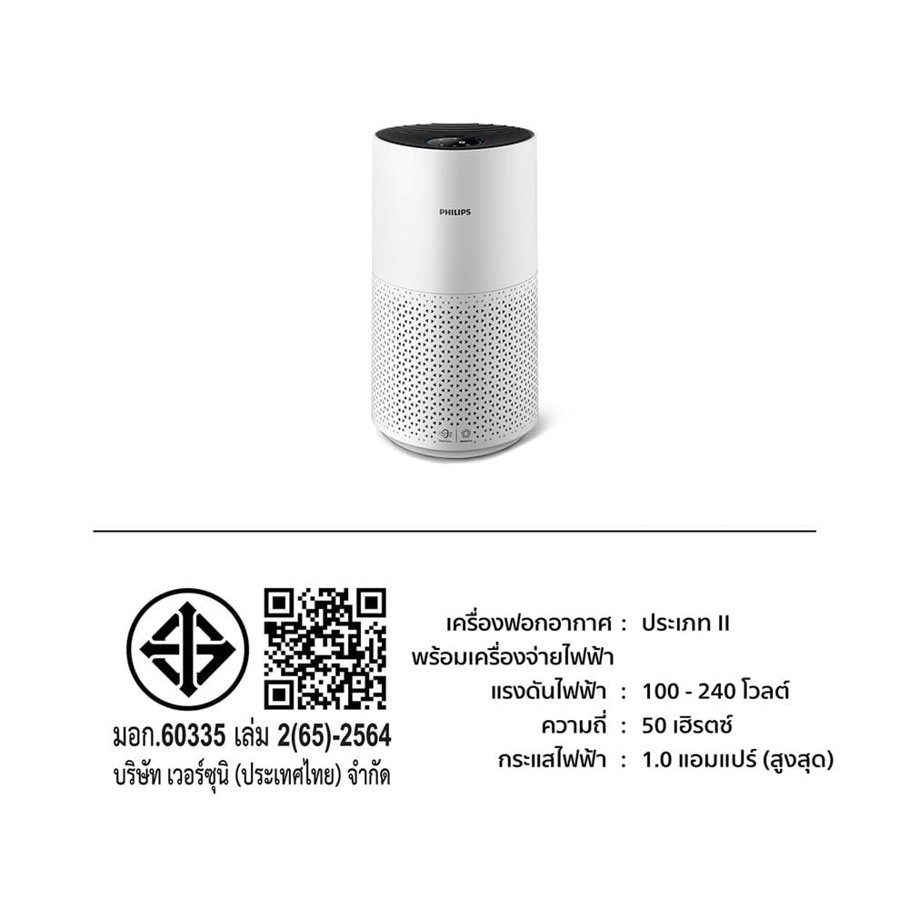เครื่องฟอกอากาศ 78 ตร.ม.PHILIPS AC1715/21 สีขาว