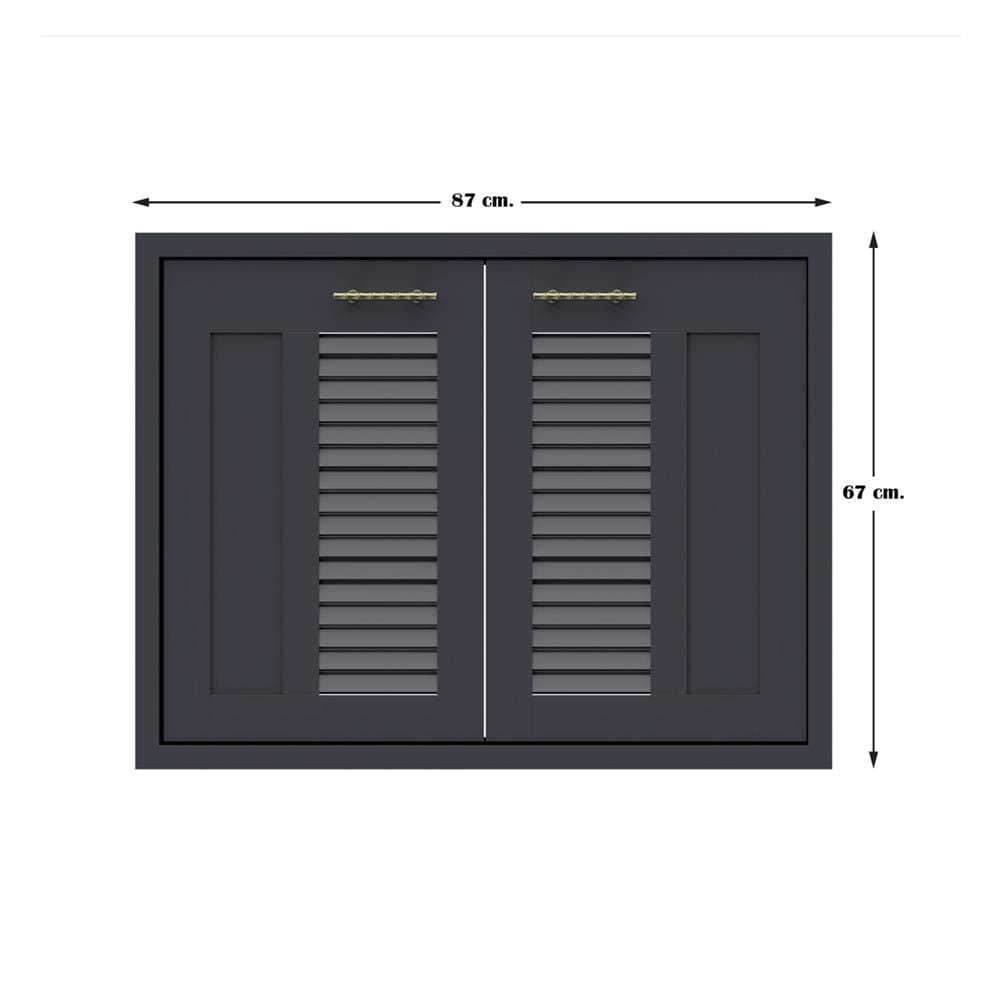 บานซิงค์คู่เกล็ดผสม JUPITER GREY GLORY 83x63 ซม. สีเทา