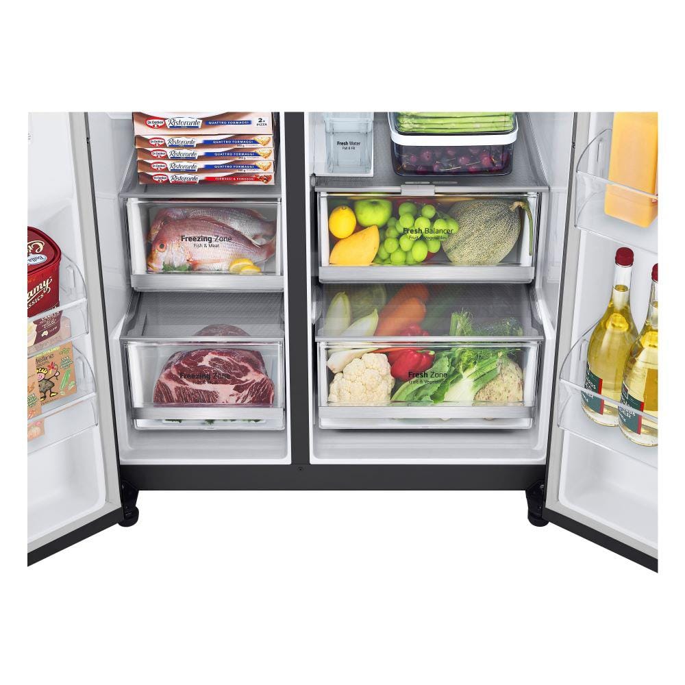 ตู้เย็น SIDE BY SIDE LG GC-X257CQES 22.4 คิว สีดำ