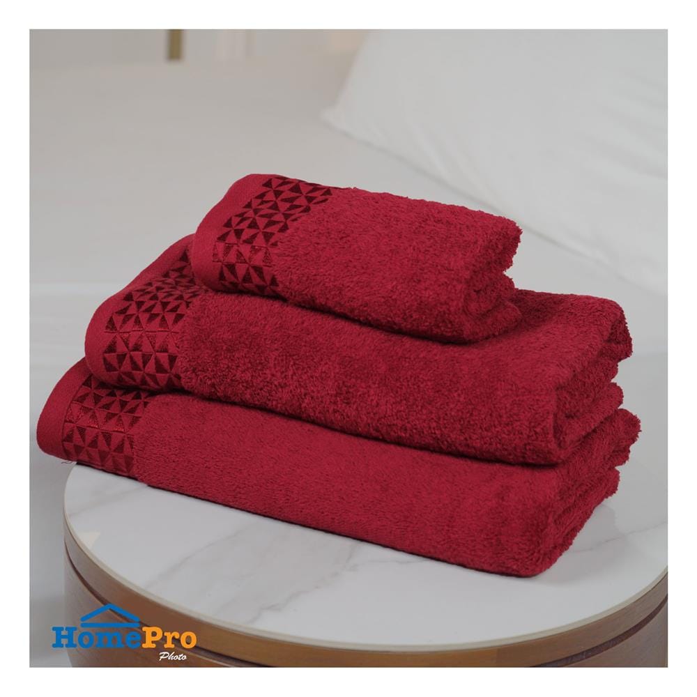 ผ้าขนหนู HOME LIVING STYLE MORGAN 16X32 นิ้ว สี MAROON