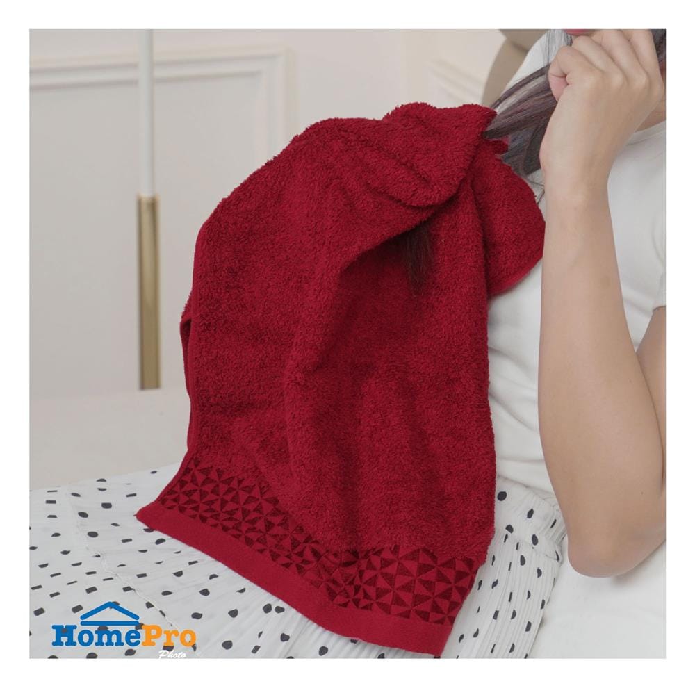 ผ้าขนหนู HOME LIVING STYLE MORGAN 16X32 นิ้ว สี MAROON