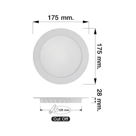 ดาวน์ไลท์ LED NAGAS DWL ALMA VRIO 6 นิ้ว 20 วัตต์ DAYLIGHT สีขาว_6