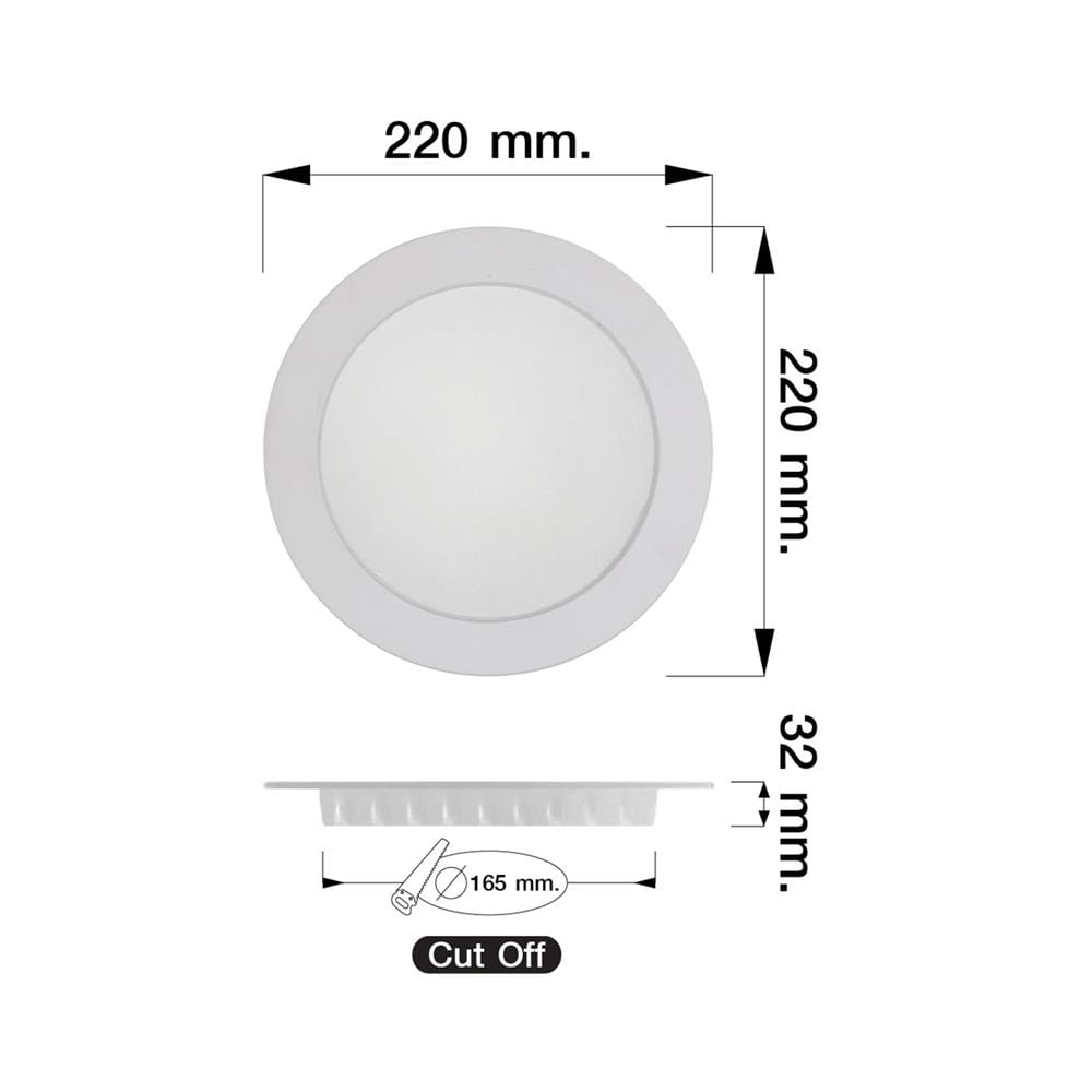 ดาวน์ไลท์ LED NAGAS DWL ALMA VRIO 8.5 นิ้ว 25 วัตต์ DAYLIGHT สีขาว