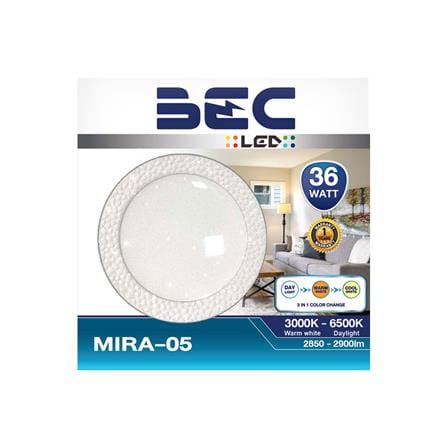 ไฟเพดาน LED BEC MIRA-05 15 นิ้ว 36 วัตต์ DAYLIGHT/COOL WHITE/WARM WHITE สีขาว_1