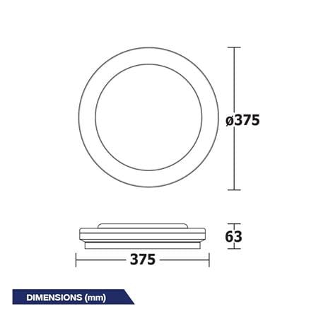 ไฟเพดาน LED BEC MIRA-05 15 นิ้ว 36 วัตต์ DAYLIGHT/COOL WHITE/WARM WHITE สีขาว_3