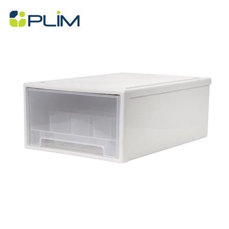 กล่องลิ้นชักจัดเก็บถุงเท้า PLIM SIZE L สีขาว