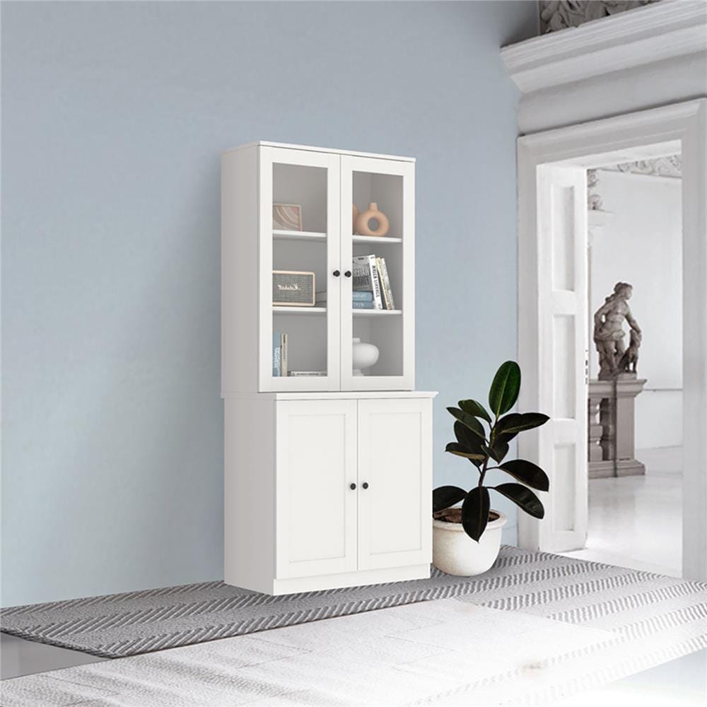 ตู้สูงบานกระจก KONCEPT MONETA 80 ซม. สีขาว