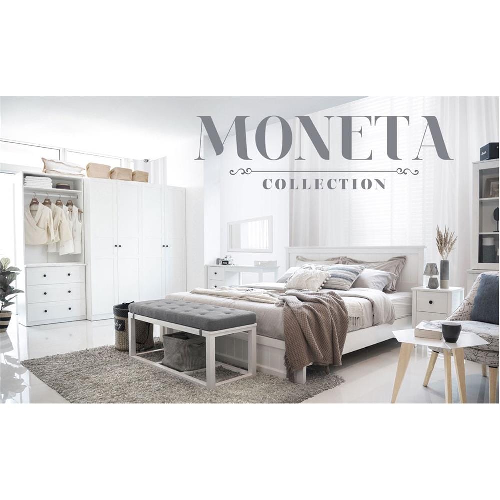 ตู้เสื้อผ้า 4 บานเปิด KONCEPT MONETA 160 ซม. สีขาว