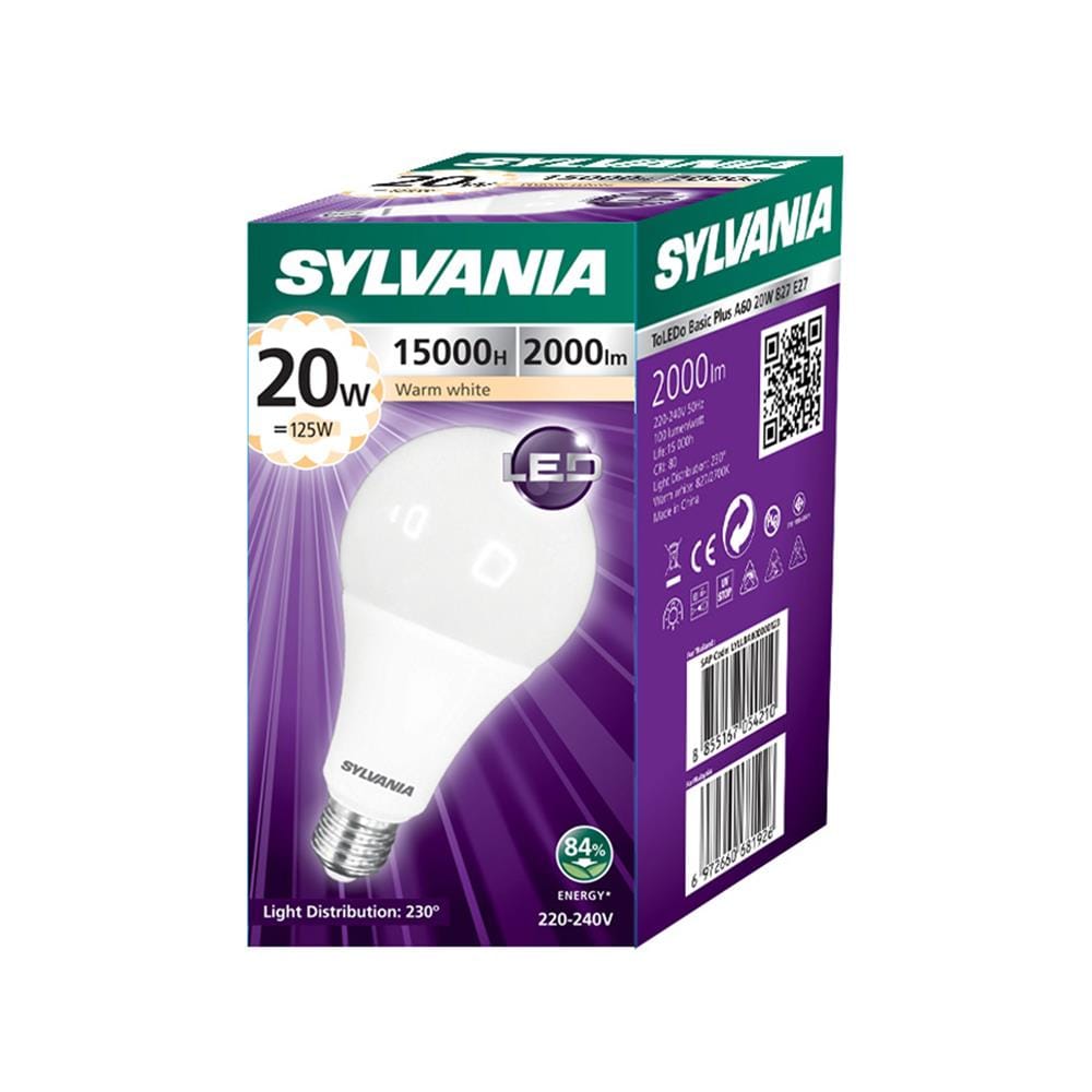 หลอด LED SYLVANIA BASIC PLUS 20 วัตต์ WARM WHITE E27