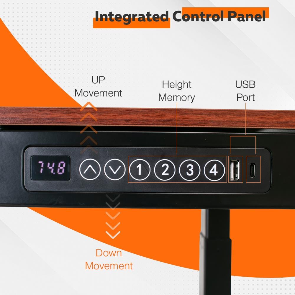 โต๊ะทำงานปรับระดับ ERGOTREND SIT 2 STAND ABSOLUTE DESK 120 ซม. สีมะฮอกกานี/ดำ