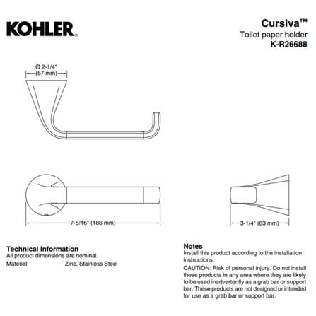 ที่ใส่กระดาษชำระ KOHLER K-R26688-BL สีดำ_1