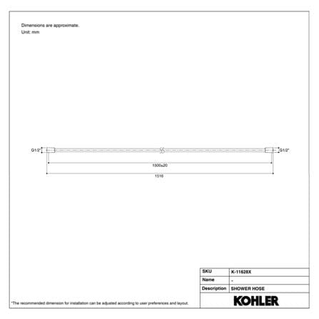 สายฝักบัว KOHLER K-11628X-BL 150 ซม. สีดำ_1