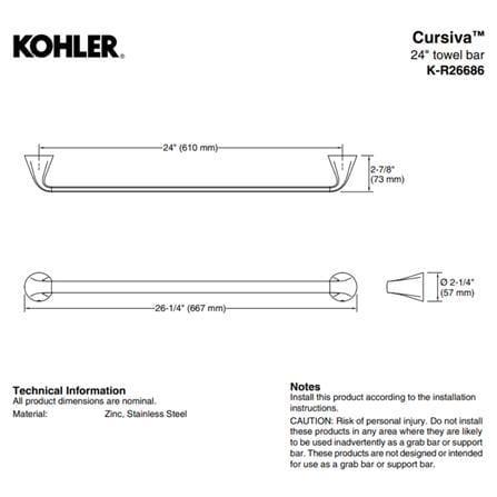 ราวแขวนผ้า KOHLER K-R26686-BL สีดำ_1