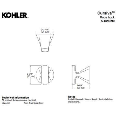 ขอแขวนผ้า KOHLER K-R26690-BL สีดำ_1