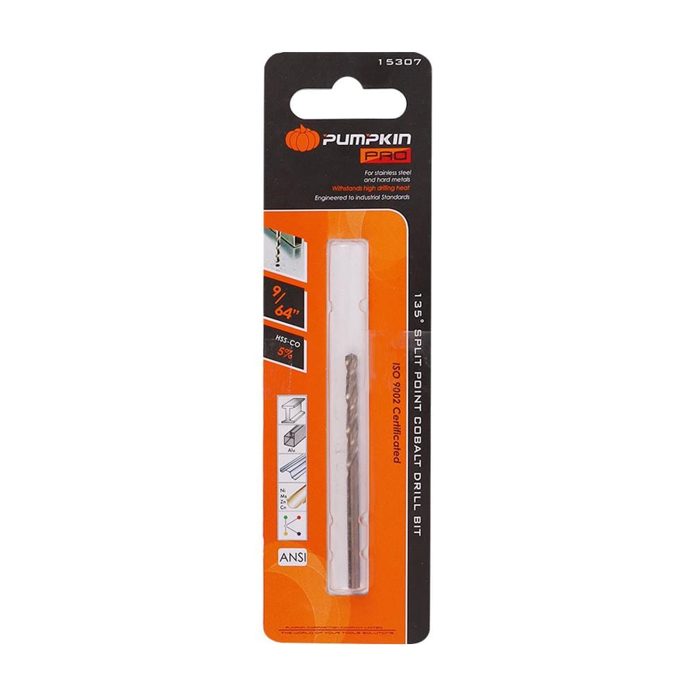 ดอกเจาะเหล็ก PUMPKIN M35 STRAIGHT SHANK COBALT 9/64 นิ้ว