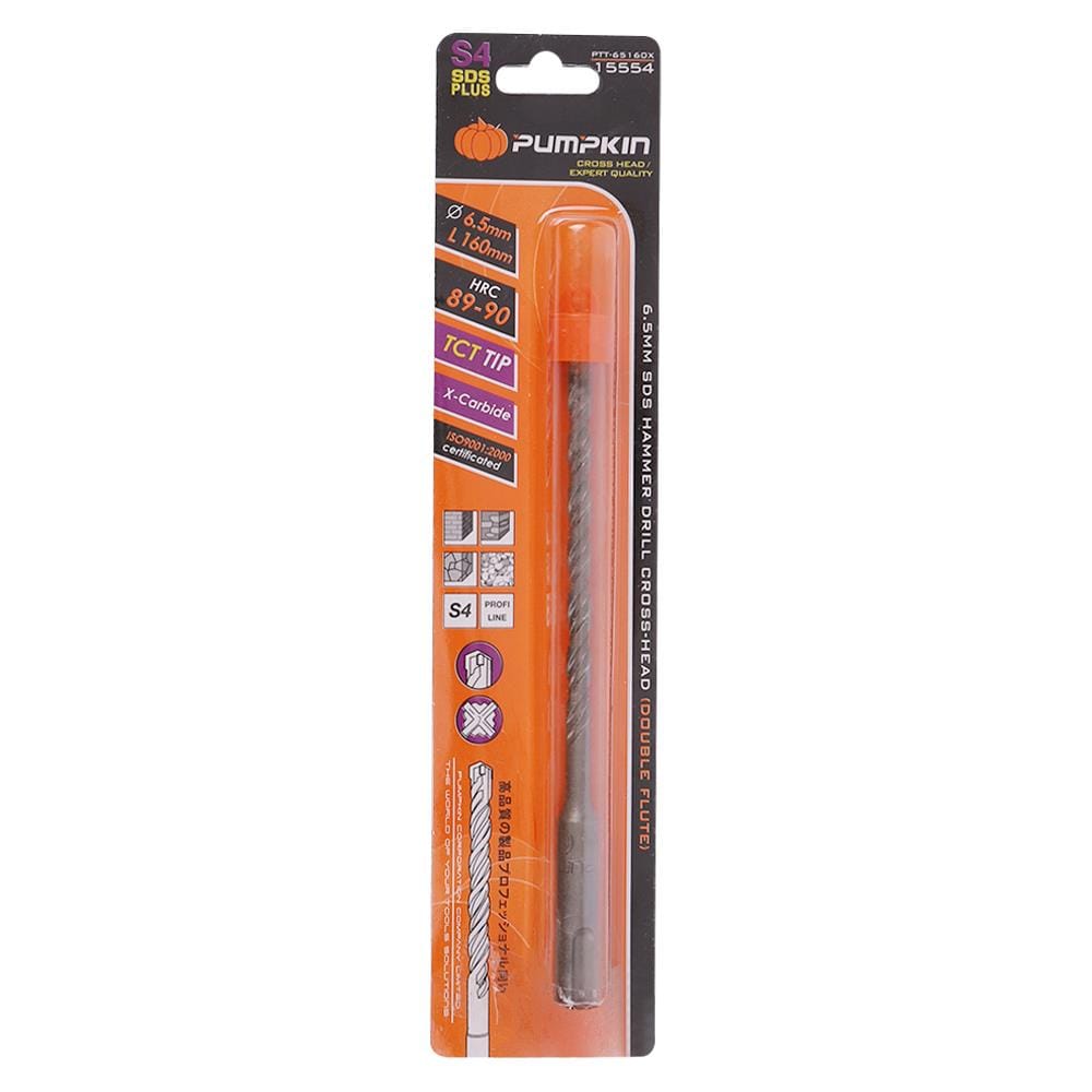ดอกเจาะคอนกรีต PUMPKIN SDS X-CARBIDE ROTARY DRILL BITS 6.5X160 มม.