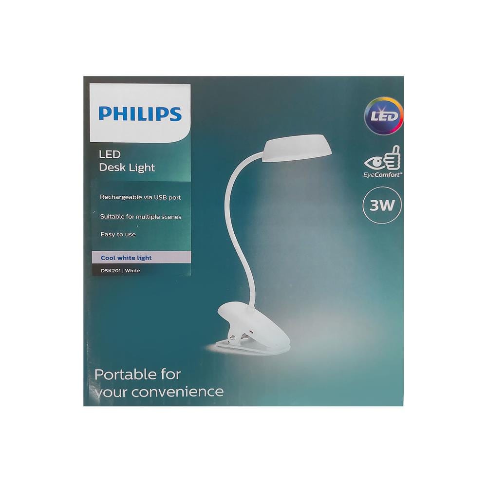 ไฟอ่านหนังสือ LED PHILIPS DONUTCLIP DSK201 สีขาว