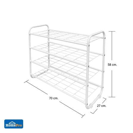 ชั้นวางรองเท้า 4 ชั้น STACKO KEEP 70x27x58 ซม. สีขาว_6