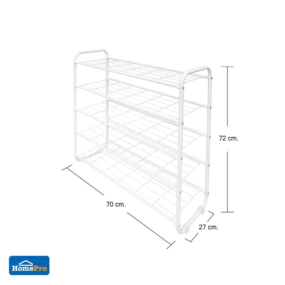 ชั้นวางรองเท้า 5 ชั้น STACKO KEEP 70x27x72 ซม. สีขาว