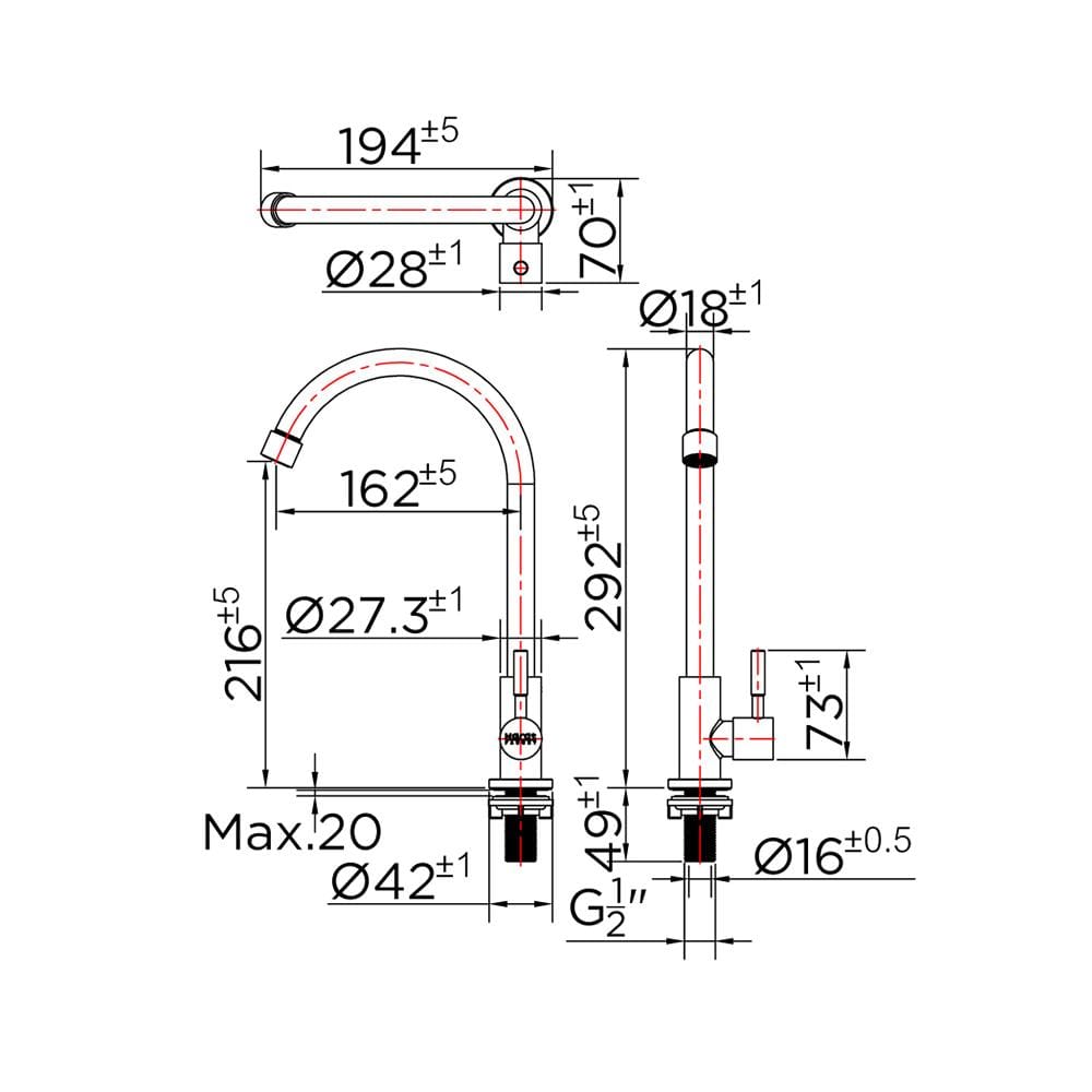 ก๊อกซิงค์ KARAT FAUCET KF-79-511-63 สเตนเลส