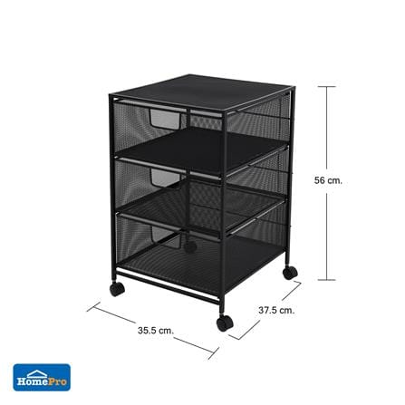 ชั้นลิ้นชักเหล็ก 3 ชั้น STACKO BILA 35.5x37.5x56 ซม. สีดำ_5
