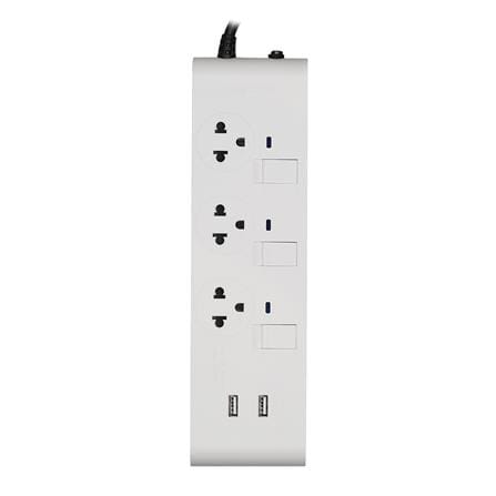 รางปลั๊กไฟ 3ช่อง 3สวิตซ์ 2USB HACO-EJ-3S3EBUSB/3 10 แอมป์ 3 เมตร