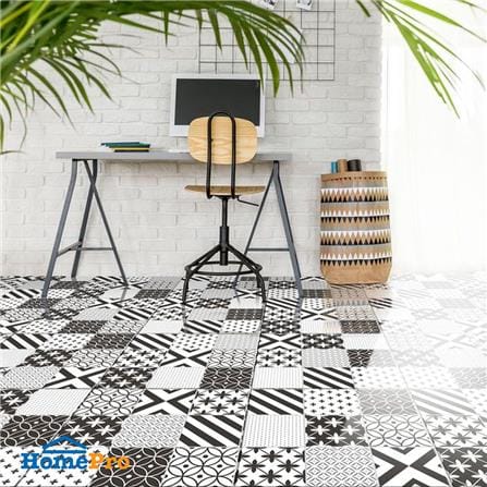 กระเบื้องพื้น 50x50 ซม. DURAGRES มอลลี่ ขาว ดำ A 1 ตร.ม._4