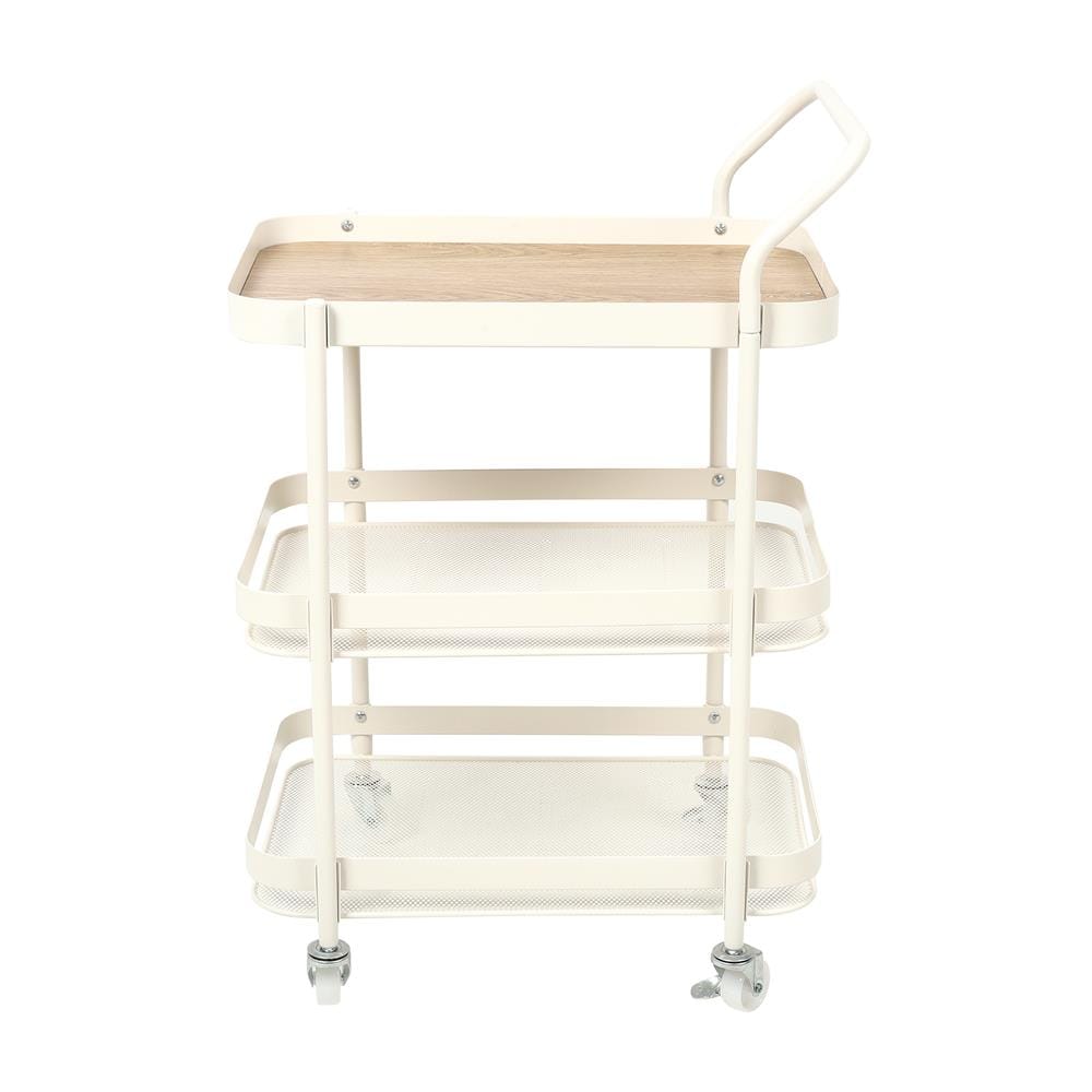 ชั้นวางของ 3 ชั้น มีล้อ STACKO BLISS 50x39x74 ซม. สีครีม