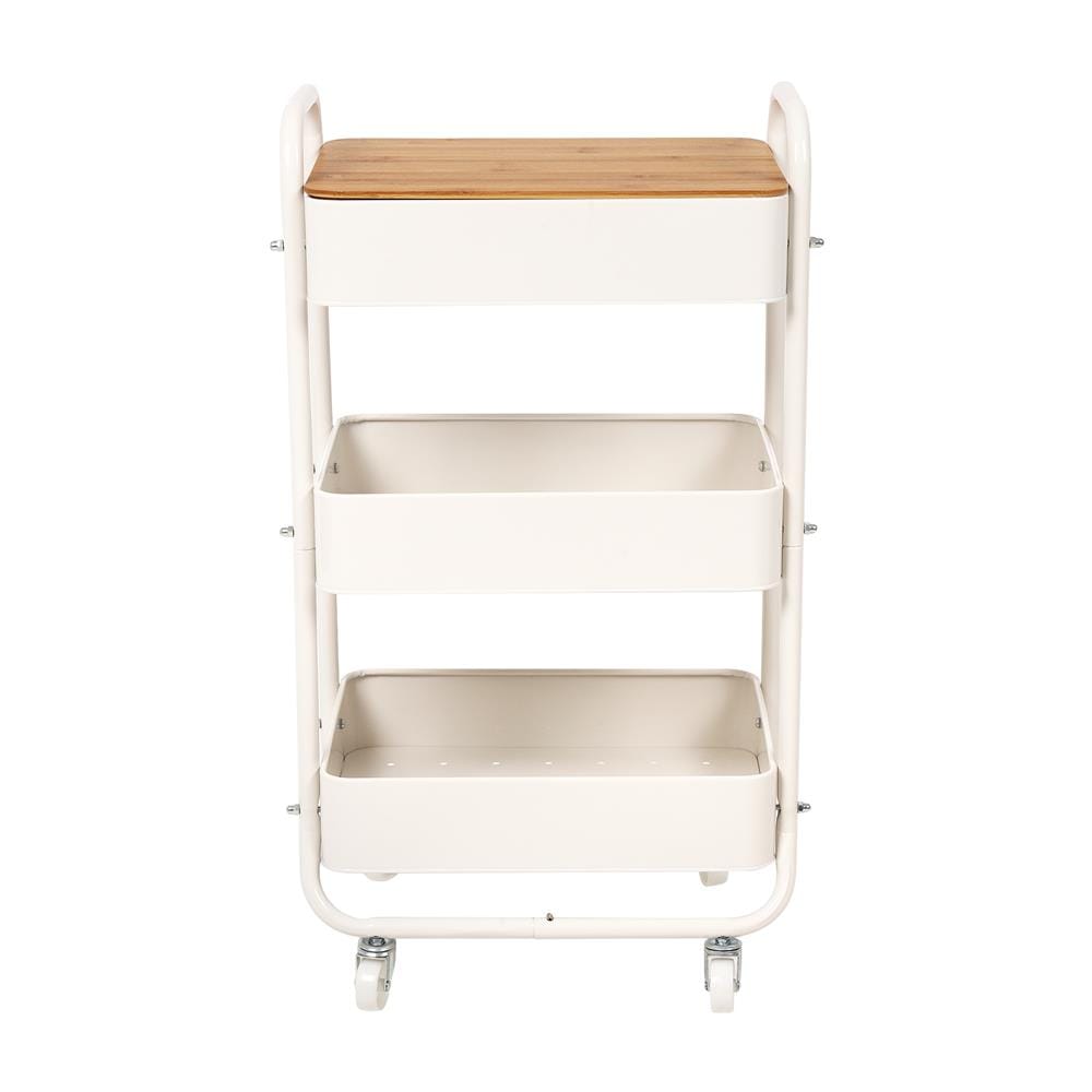 ชั้นวางของ 3 ชั้น มีล้อ STACKO TOAST 44.3x30.5x79.5 ซม. สีครีม