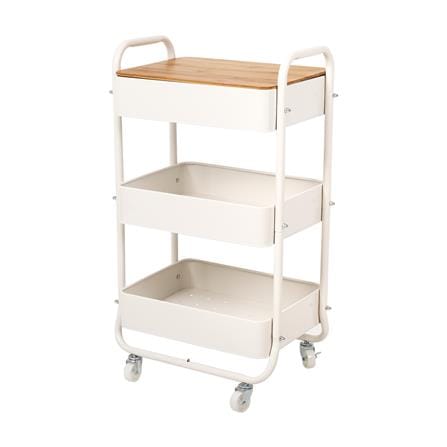 ชั้นวางของ 3 ชั้น มีล้อ STACKO TOAST 44.3x30.5x79.5 ซม. สีครีม_0