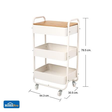 ชั้นวางของ 3 ชั้น มีล้อ STACKO TOAST 44.3x30.5x79.5 ซม. สีครีม_6