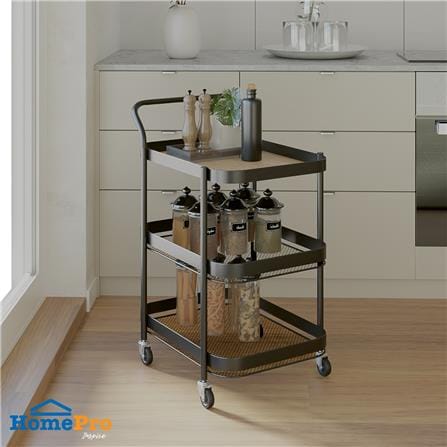 ชั้นวางของ 3 ชั้น มีล้อ STACKO BLISS 50x39x74 ซม. สีดำ_4