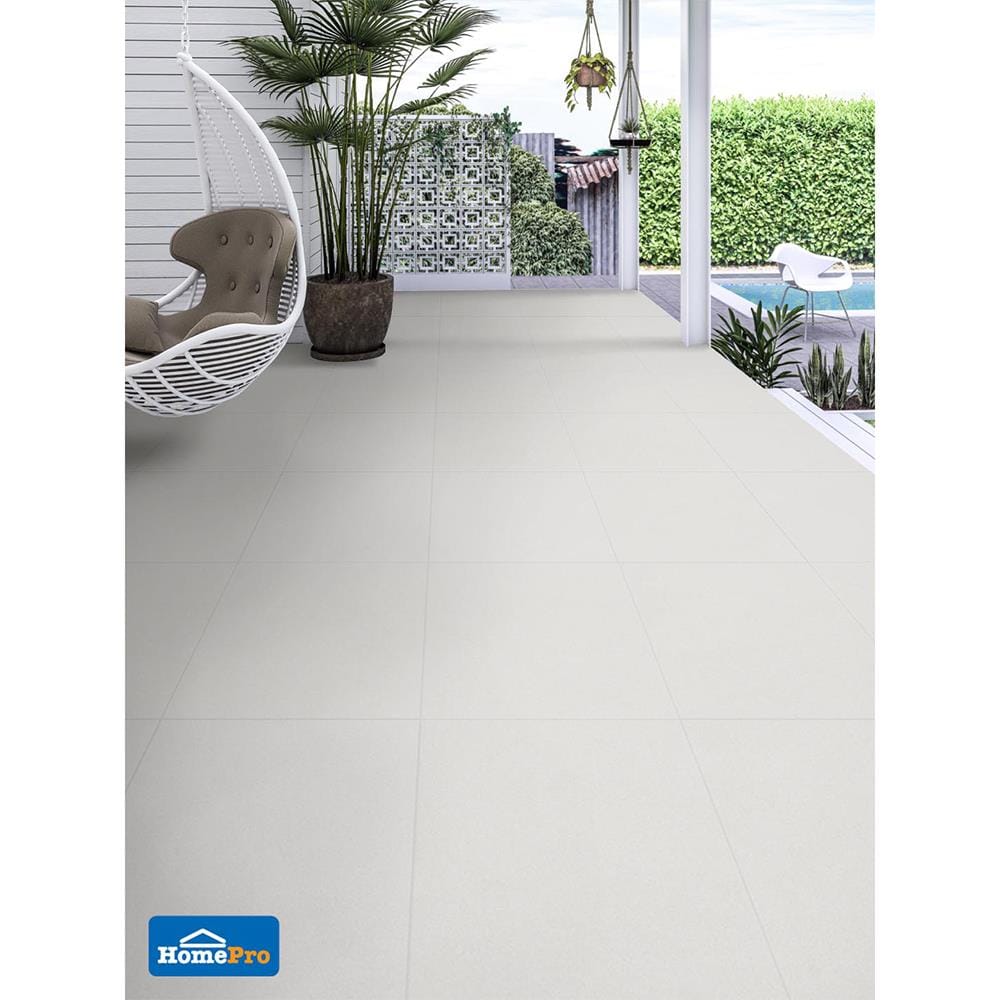 กระเบื้องพื้นพอร์ซเลน 60x60 ซม. CERGRES คาซเบกี ไลท์เกรย์ A 1.44 ตร.ม.