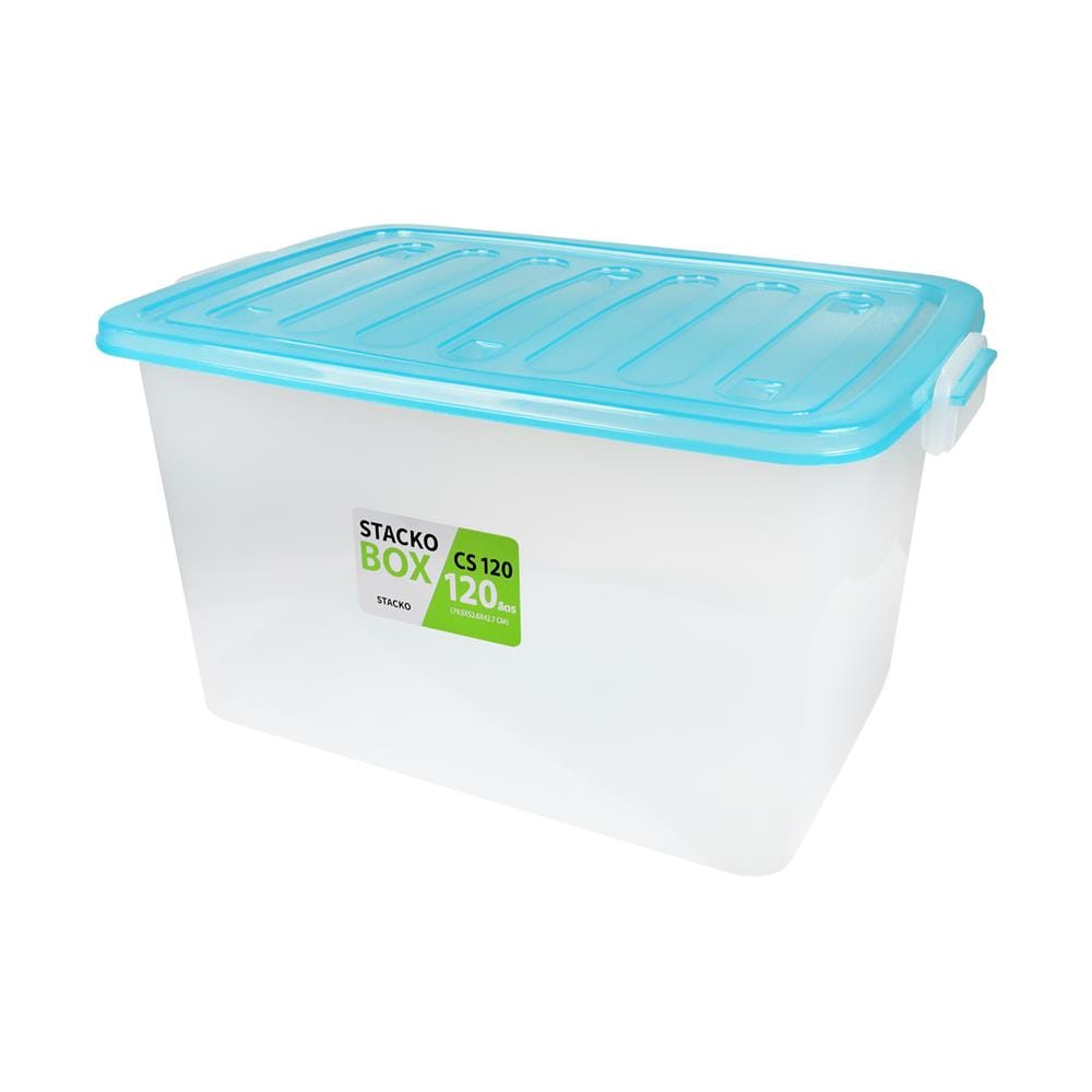 กล่องเก็บของ STACKO CS120L 79.5x52.6x42.7 ซม. สีใส/ฟ้า
