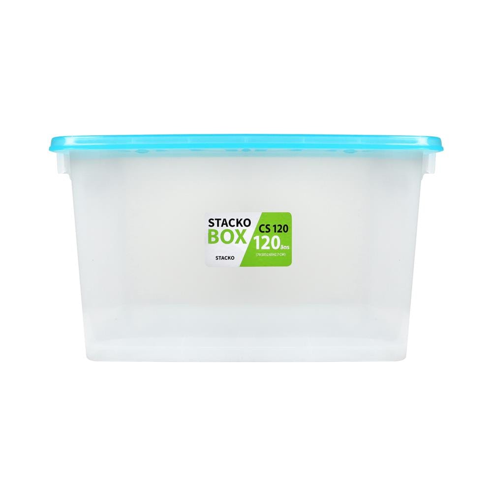 กล่องเก็บของ STACKO CS120L 79.5x52.6x42.7 ซม. สีใส/ฟ้า