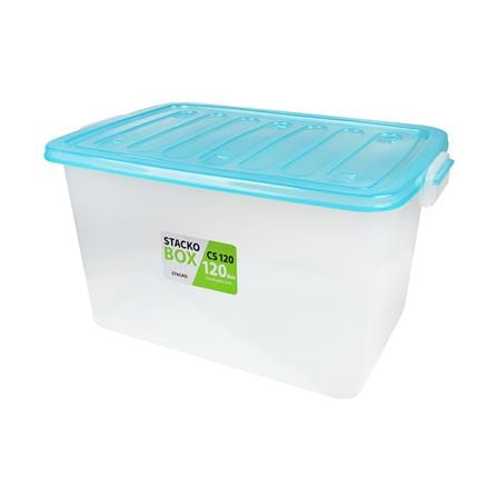 กล่องเก็บของ STACKO CS120L 79.5x52.6x42.7 ซม. สีใส/ฟ้า