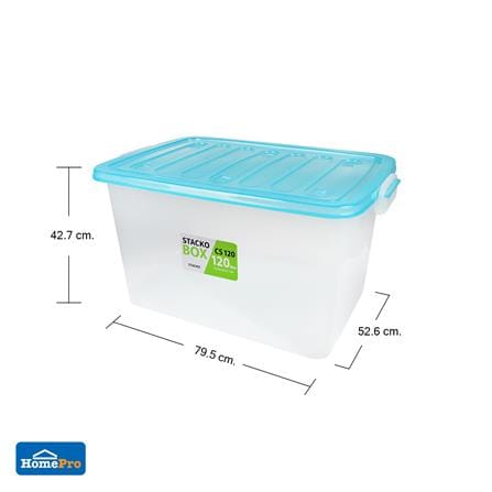 กล่องเก็บของ STACKO CS120L 79.5x52.6x42.7 ซม. สีใส/ฟ้า_5