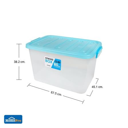 กล่องเก็บของ STACKO CS80L 67.5x45.1x38.2 ซม. สีใส/ฟ้า_5