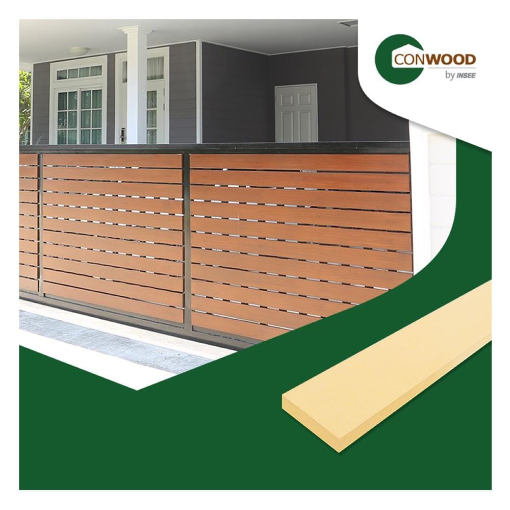 ไม้รั้ว หัวตรง CONWOOD 10x305x1.6 ซม. สีขาวงาช้าง