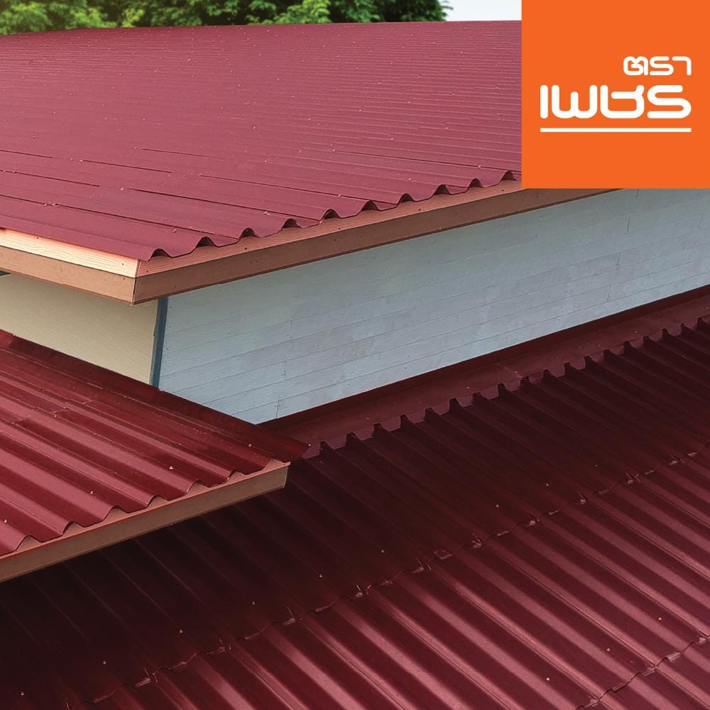 กระเบื้องหลังคา ลอนคู่ ตราเพชร 0.4x50x120 ซม. สีแดงมั่งมี