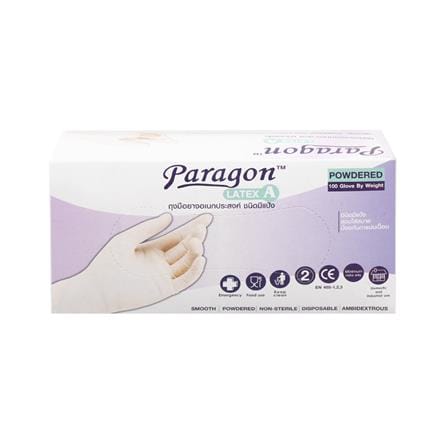 ถุงมือยางอเนกประสงค์ชนิดมีแป้ง PARAGON (SIZE S) แพ็ก 100 ชิ้น_1