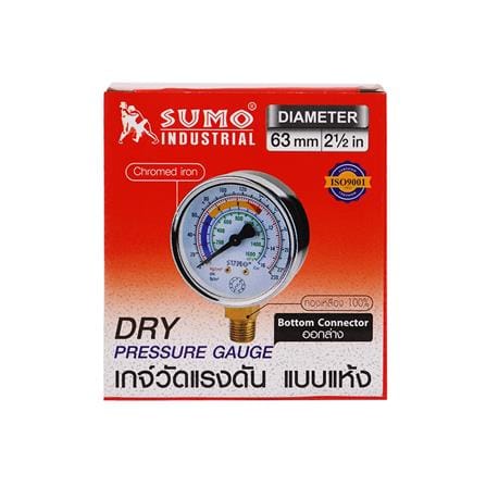 เกจ์วัดแรงดัน SUMO เกลียวล่าง 63 มม. X 1/4 นิ้ว_3