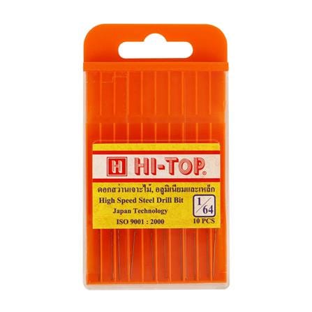 ดอกเจาะไม้ HI-TOP HSS 1/64 แพ็ก 10 ชิ้น