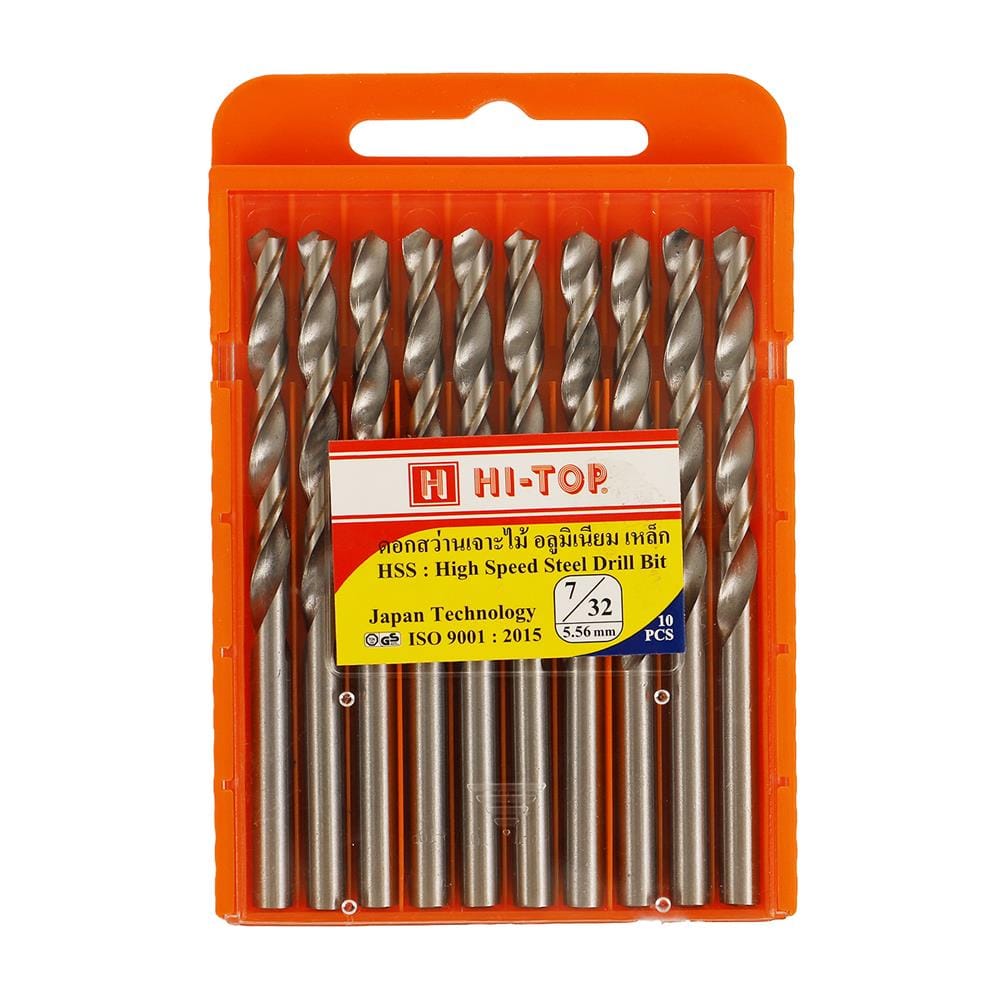 ดอกเจาะไม้ HI-TOP HSS 7/32 แพ็ก 10 ชิ้น