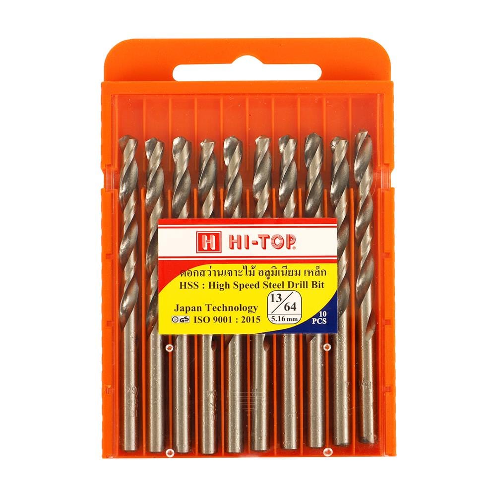 ดอกเจาะไม้ HI-TOP HSS 13/64 แพ็ก 10 ชิ้น