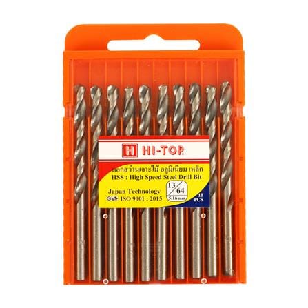 ดอกเจาะไม้ HI-TOP HSS 13/64 แพ็ก 10 ชิ้น_0