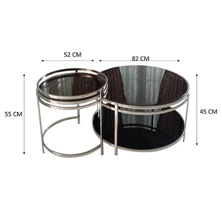 โต๊ะกลาง 2 ชิ้น KAWIN DOUBLE STEP MB14MS สีดำ_2