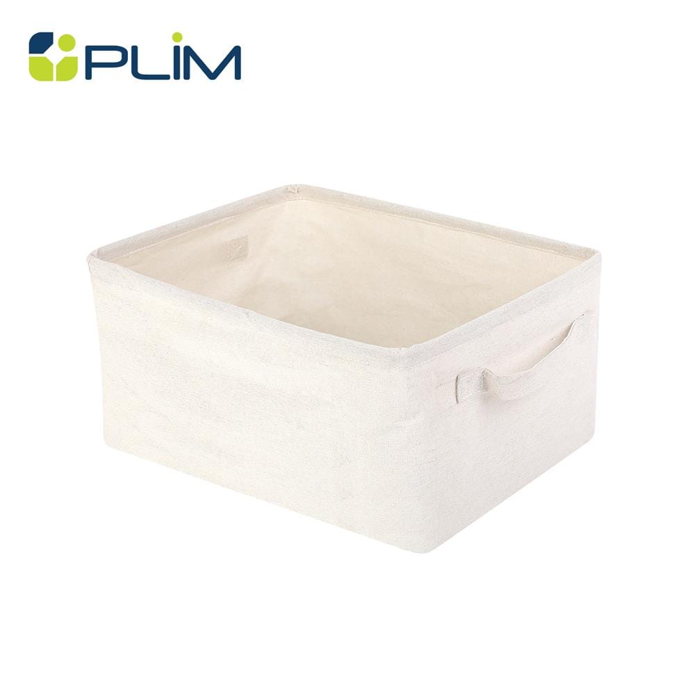 ตะกร้าผ้าเหลี่ยมเตี้ย PLIM SIMPLE SIZE S สีครีม