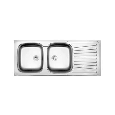 ซิงค์ฝัง 2 หลุม 1 ที่พัก ADVANCED AVP 1206MA/C สีเงิน